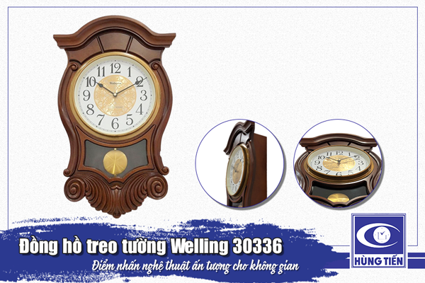Đồng hồ treo tường Welling 30336 - điểm nhấn ấn tượng cho phòng khách cổ điển