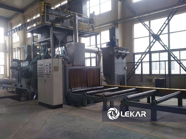 Máy phun bi băng chuyền con lăn phôi kết cấu thép tấm