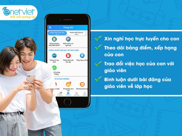 Theo sát tình hình học tập của con em đơn giản, nhanh chóng trên smartphone
