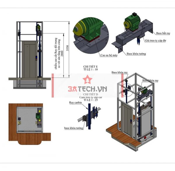 Địa chỉ sản xuất thang máy giá xưởng 