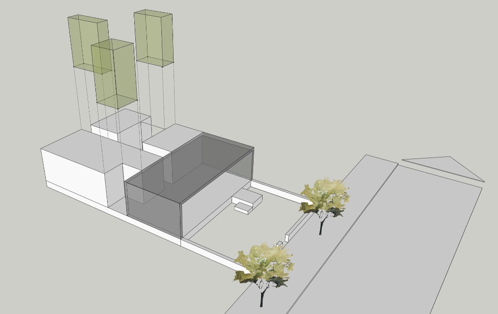 Ba giếng trời đặt xen kẽ trong nhà. Ảnh: Humi Studio